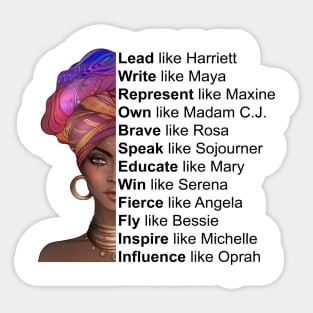 Powerful Black Women, Women of Black History, Black History Month Sticker